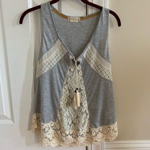 Altered state tank with lace detail